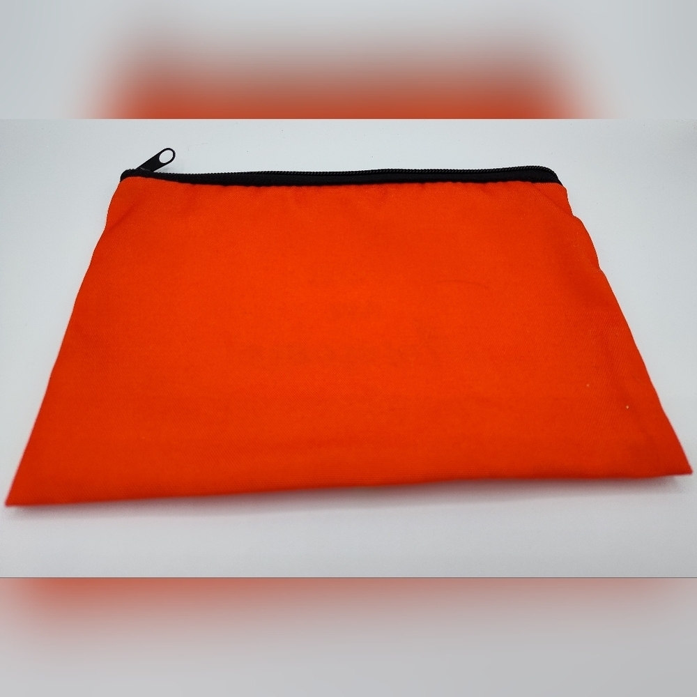 Bright Orange Floral Zipper Pouch | "You Are Awesome" Cosmetic Makeup Bag - Picture 2 of 2